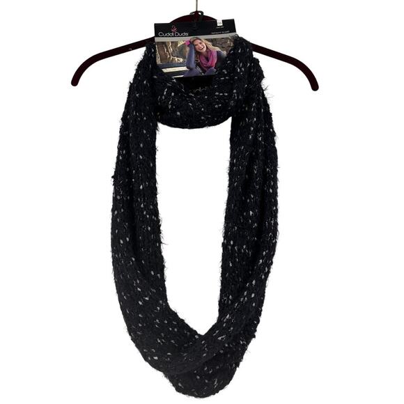 Cuddl Duds Infinity Scarf Black Gray Women's One Size Sweater Kni - Picture 1 of 8